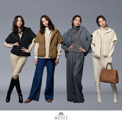 메시제이 24FW 퀼팅 케이프 패딩